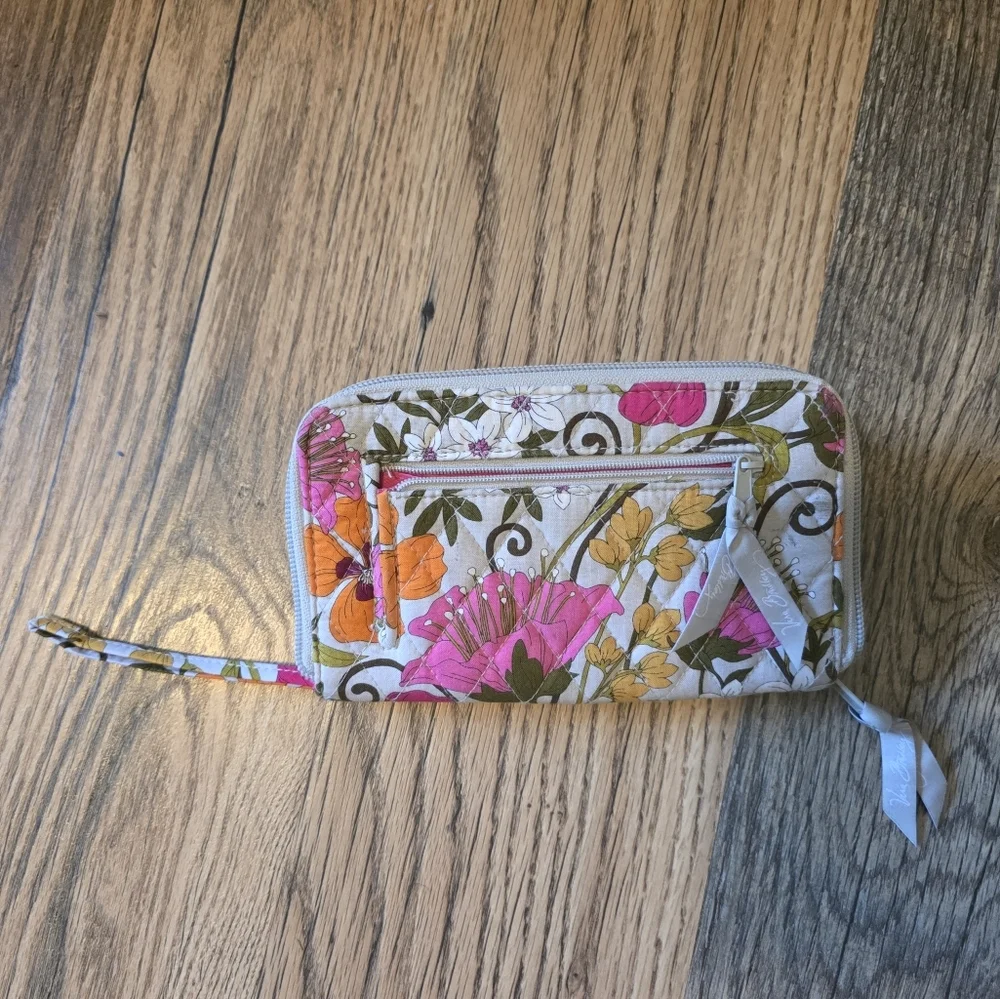 Vera Bradley Large Purse & Wallet "Tea Garden" Pink Floral - Picture 7 of 8